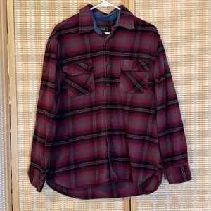 JACHS Mens XL Heritage Flannel Red Plaid Western‎ Button Up Preppy Ranchcore